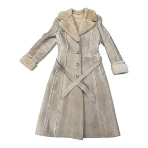 Luxurious Long Sheepskin Coat – Natural Shearling | Excellent Used Condition
